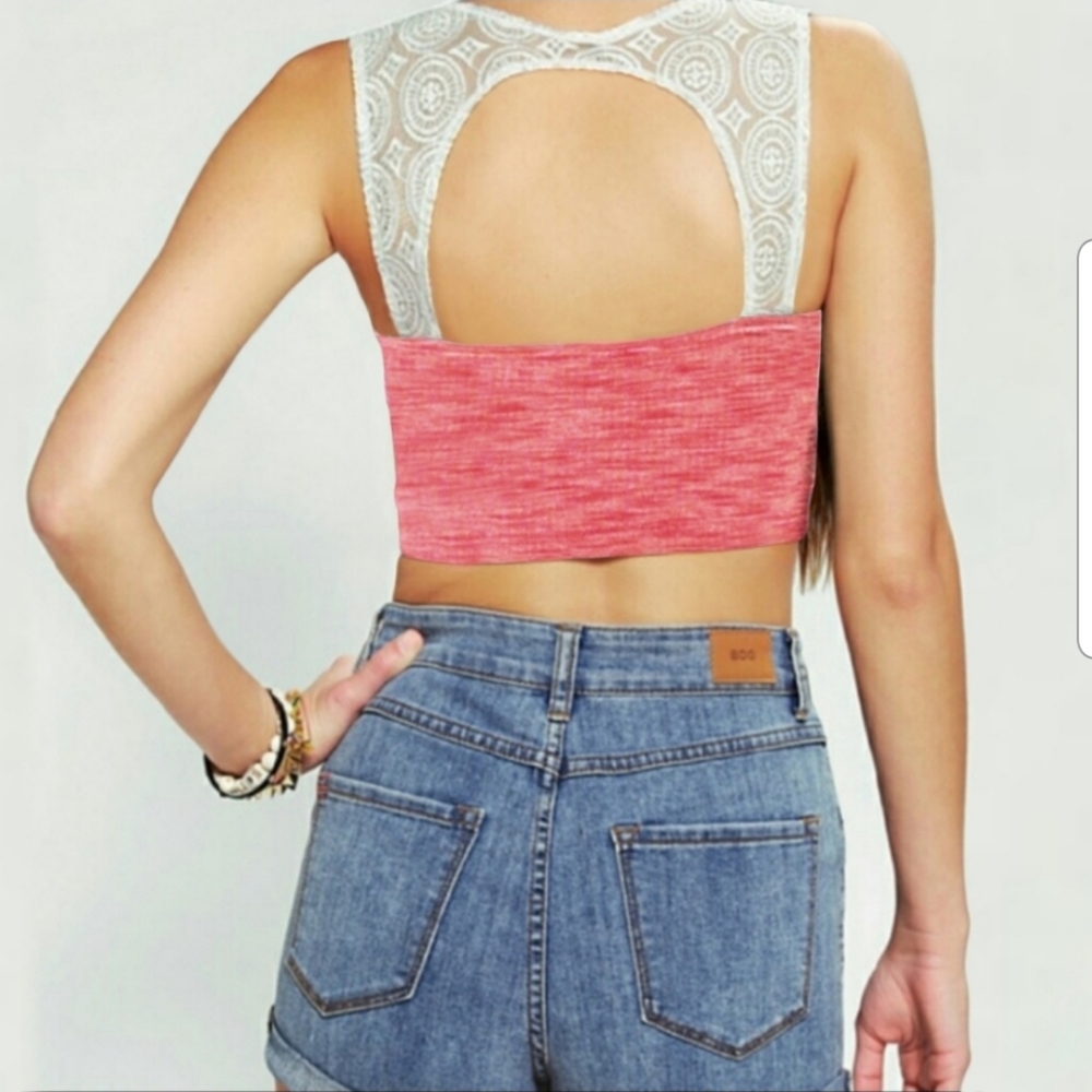 UO Pins and Needles Crop Lace Bustier Top - Picture 2 of 10